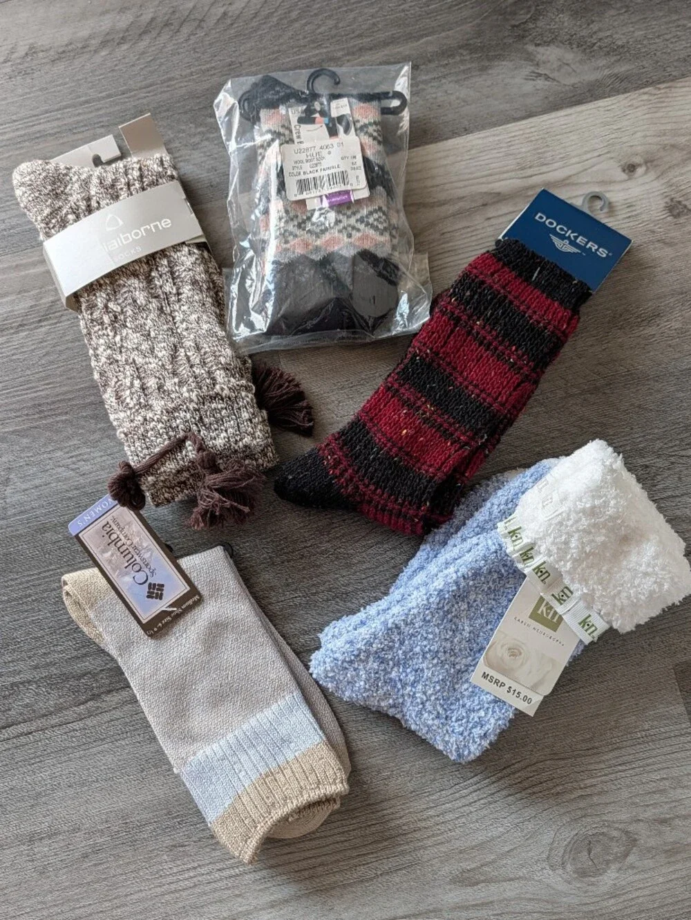 nwt COZY SOCK LOT karen neuberger dockers liz claiborne hue